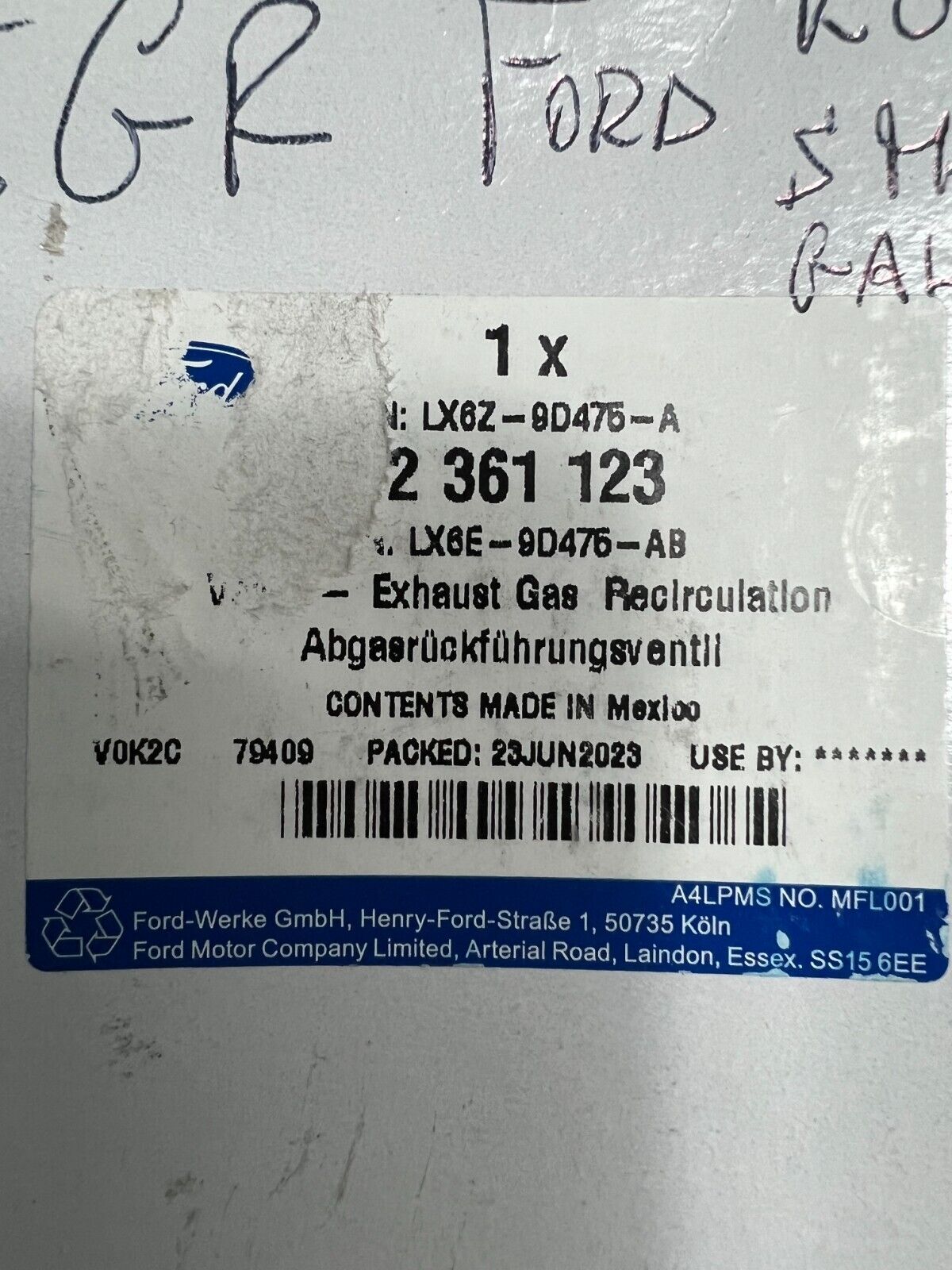 2361123 LX6E-9D476-AB VALVOLA EGR ORIGINALE FORD KUGA - S-MAX