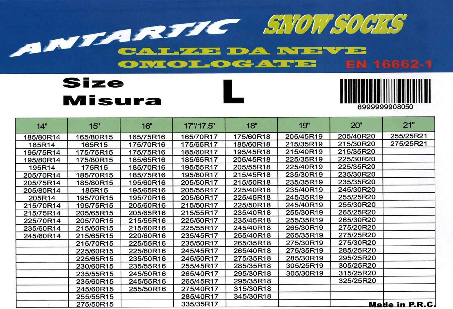 ANTARTIC CALZE DA NEVE OMOLOGATE MISURE M/L/XL
