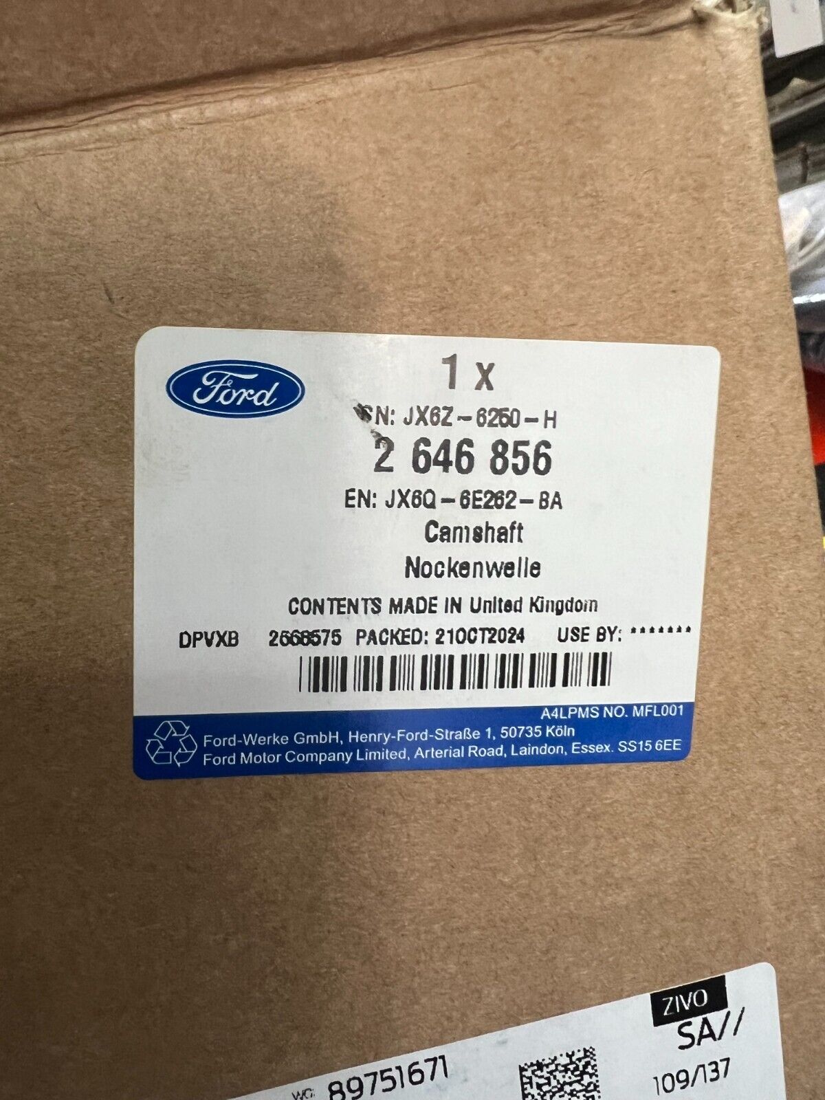 9830580480 2646856 KIT ALBERO A CAMME MODIFICATO ORIGINALE FORD MOTORI 1.5 HDI