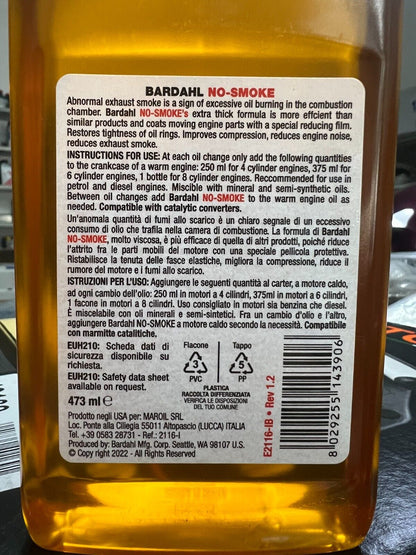 BARDAHL NO SMOKE 473 ML RIDUCE IL FUMO E MIGLIORA LE PERFORMANCE