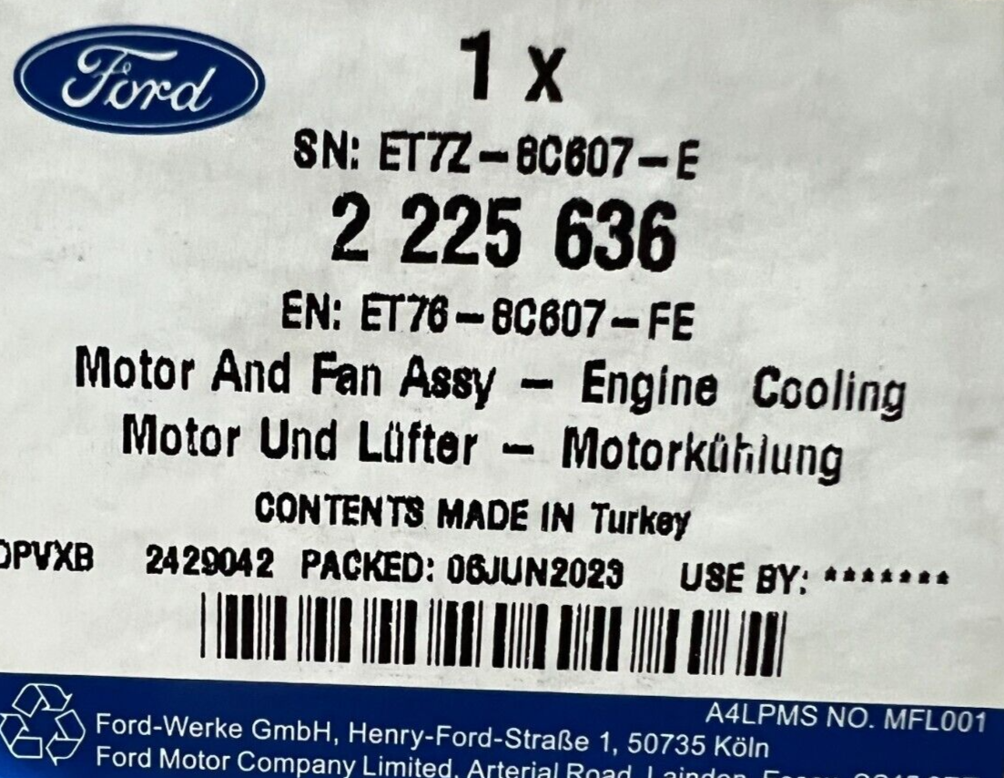 2225636 ELETTROVENTOLA ORIGINALE FORD TOURNEO-TRANSIT
