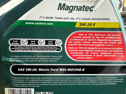 OLIO MOTORE 4L CASTROL MAGNATEC 5W-20 E FULLY SYNTHETIC FORD WSS-M2C948-B