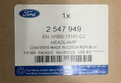 2547949 FARO FANALE ANTERIORE SINISTRO NUOVO ORIGINALE FORD FIESTA MK7