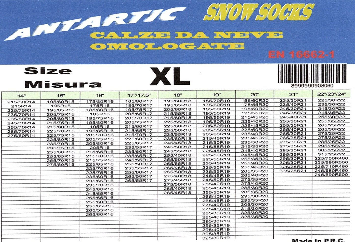 ANTARTIC CALZE DA NEVE OMOLOGATE MISURE M/L/XL