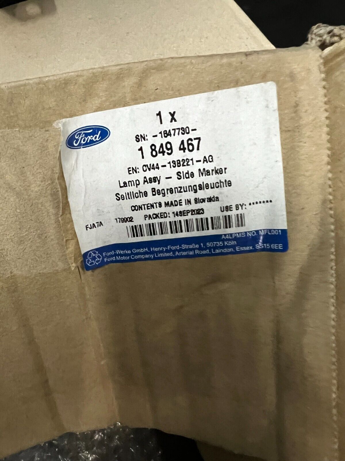 1849467 FENDINEBBIA ANTERIORE SINISTRO NUOVO ORIGINALE FORD KUGA