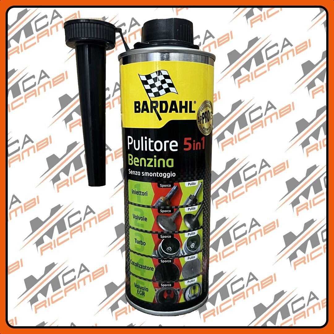 BARDAHL PULITORE BENZINA 5 IN 1 INIETTORI VALVOLE TURBO CATALIZZATORE EGR 500ML