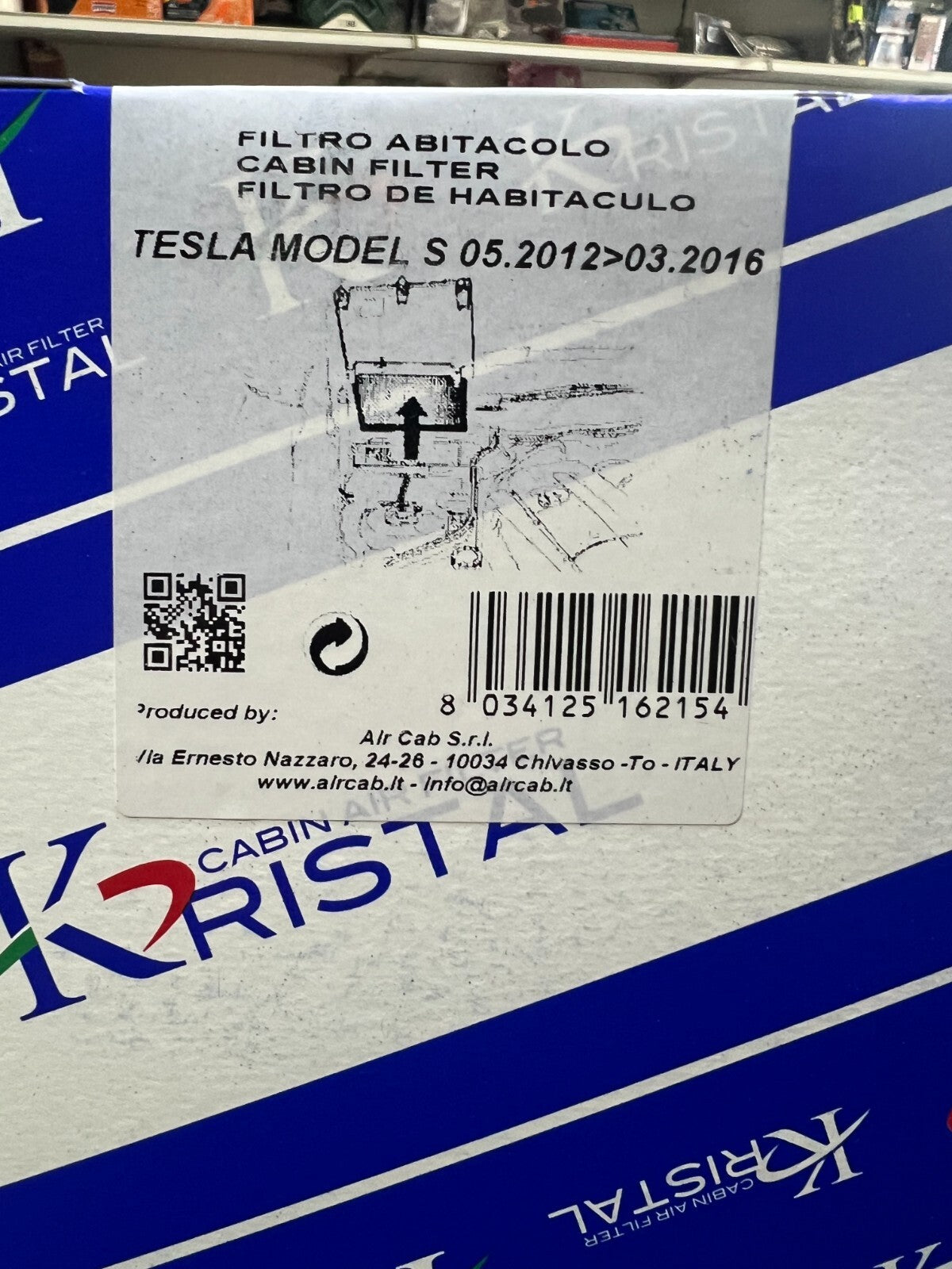 FILTRO ABITACOLO PER TESLA MODEL S KRISTAL ACK2245 (MANN CUK25044)