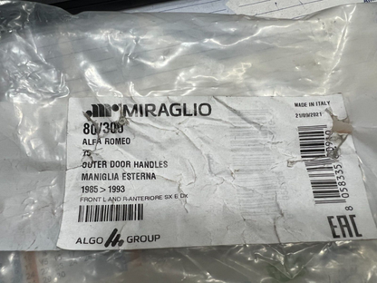 80/300 MANIGLIA ESTERNA DX E SX ORIGINALE MIRAGLIO ALFA ROMEO ALFA 75 T.T.