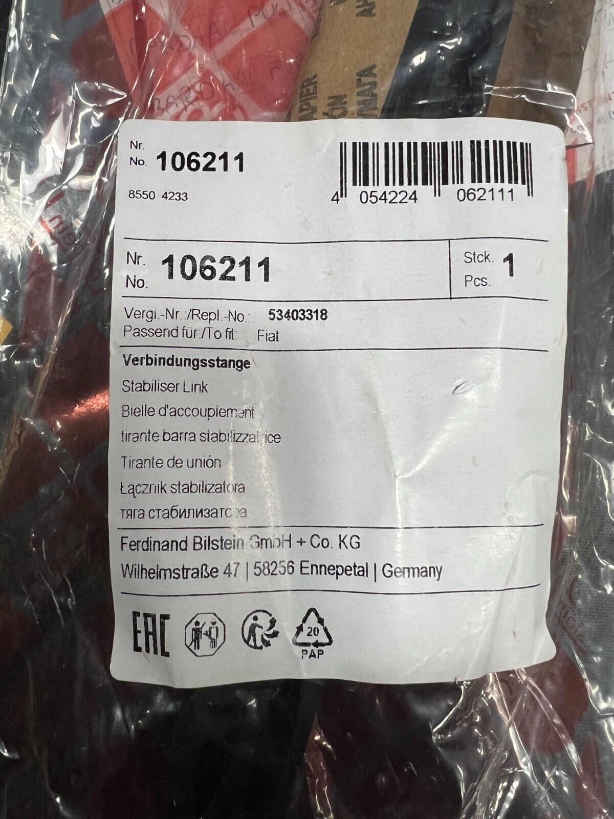 106211 COPPIA BIELLETTE TIRANTI SOSPENSIONI ANTERIORI FIAT ALFA ROMEO JEEP