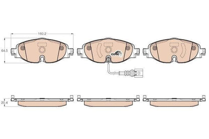 GDB1956 KIT PASTIGLIE FRENO ANTERIORI TRW PER AUDI SEAT SKODA WV CUPRA