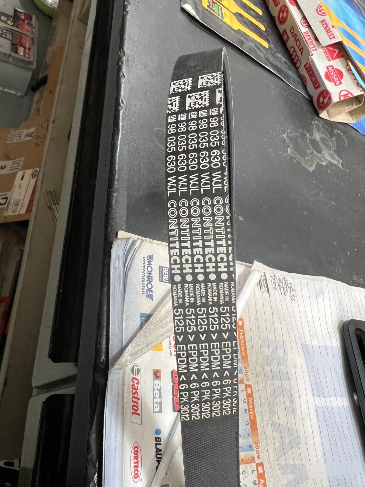 6PK3012 98035630 LOTTO X10 CINGHIE DI TRASMISSIONE CONTITECH ORIGINALI GM