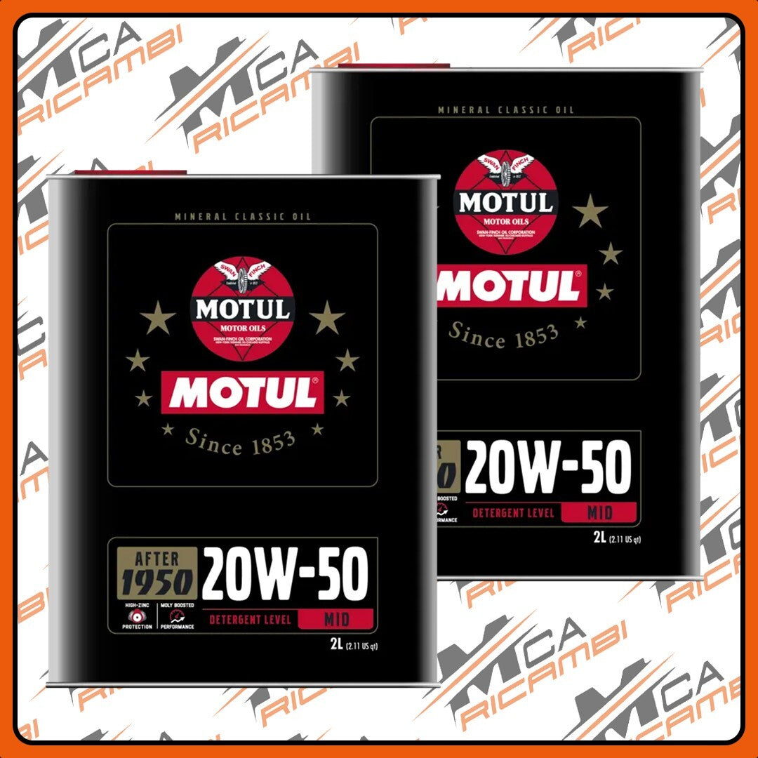 OLIO MOTORE MINERALE 4L MOTUL CLASSIC 20W-50 ANCHE X AUTO D'EPOCA O CON CONSUMI