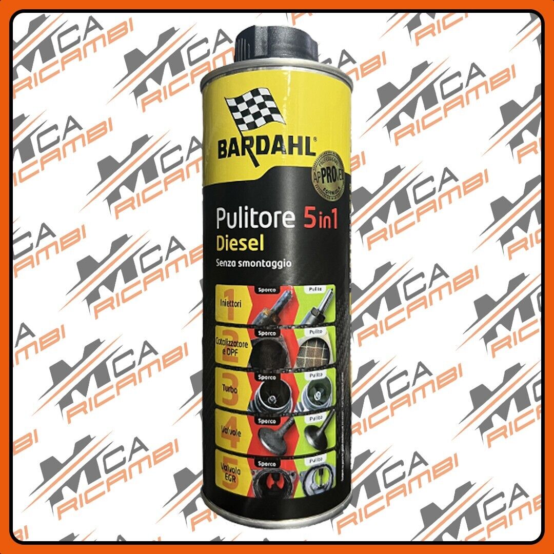 BARDAHL PULITORE DIESEL 5 IN 1 INIETTORI VALVOLE TURBO CATALIZZATORE EGR 500ML