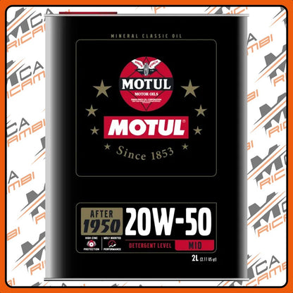 OLIO MOTORE MINERALE 2L MOTUL CLASSIC 20W-50 ANCHE X AUTO D'EPOCA O CON CONSUMI