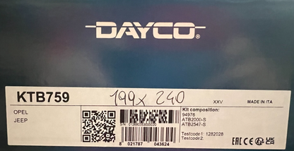 KTB759 + DP180 KIT DISTRIBUZIONE+ POMPA ACQUA DAYCO ALFA ROMEO FIAT JEEP LANCIA
